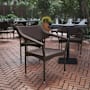Flash Furniture Brunhilda 24" Wide Steel Framed Rattan Wicker Dining Chair Espresso