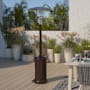 Flash Furniture 87" Tall Portable Outdoor Propane Patio Heater with Push Button Ignition and Wheels Bronze