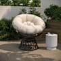 Flash Furniture Papasan 38" Wide Metal Framed Foam Lounge Chair Brown / Beige
