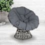 Flash Furniture Papasan 38" Wide Metal Framed Foam Lounge Chair Rich Gray