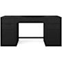 Flash Furniture Kayden 63" Engineered Wood and Steel 4 Drawer Modular Office Desk with Center Pullout Drawer Black