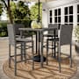 Flash Furniture Bedford 5 Piece Wicker and Rattan Framed Outdoor Dining Set Gray