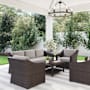 Flash Furniture Bedford 6 Piece Rattan Framed Outdoor Conversation Set Brown