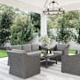 Flash Furniture Bedford 6 Piece Rattan Framed Outdoor Conversation Set Gray