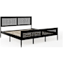Flash Furniture Jax King Poplar and Rubberwood Bed Frame with Rattan Insets Black
