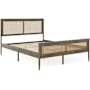 Flash Furniture Jax Queen Polar and Rubberwood Bed Frame with Rattan Inset Headboard Brown Gray