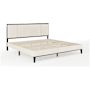 Flash Furniture Jett King Poplar and Rubberwood Bed Frame with Ample Underbed Clearance Beige / Dark Brown