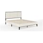 Flash Furniture Jett Queen Poplar and Rubberwood Bed Frame with Inset Design Beige / Dark Brown