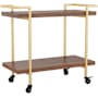 Flash Furniture Liam 32" Wide Laminate and Steel Utility Cart Walnut / Gold
