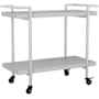 Flash Furniture Liam 32" Wide Laminate and Steel Utility Cart Gray / Brushed Nickel