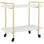 Flash Furniture Liam 32" Wide Laminate and Steel Utility Cart White / Gold