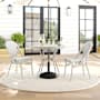 Flash Furniture Lily Pond 3 Piece Aluminum and Rattan Framed Outdoor Bistro Dining Set White and Gray / Gray