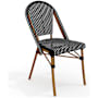 Flash Furniture Lily Pond 19" Aluminum and Rattan Bistro Dinner Chair Black and White / Natural