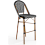 Flash Furniture Lily Pond 19" Aluminum and Rattan Bar Stool Black and White / Natural