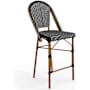 Flash Furniture Lily Pond 19" Aluminum and Rattan Bar Counter Stool Black and White / Natural