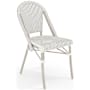 Flash Furniture Lily Pond 19" Aluminum and Rattan Bistro Dinner Chair White and Gray / Gray