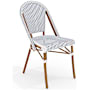Flash Furniture Lily Pond 19" Aluminum and Rattan Bistro Dinner Chair White and Navy / Natural