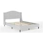 Flash Furniture Amelia Full Poplar and Rubberwood Bed Frame with Cushioned Side Rails Gray / Black
