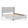 Flash Furniture Kay Queen Wooden Bed Frame with Faux Linen Upholstery Gray / Black