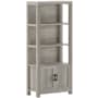 Flash Furniture Hutton 68" Tall Steel and Wood Shelving Unit with Built In Storage Cabinet Gray / Black