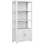 Flash Furniture Hutton 68" Tall Steel and Wood Shelving Unit with Built In Storage Cabinet Gray / Brushed Nickel