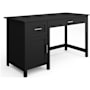 Flash Furniture Hutton 54" Engineered Wood and Steel 2 Drawer Office Desk with Cabinet Black