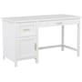 Flash Furniture Hutton 54" Engineered Wood and Steel 2 Drawer Office Desk with Cabinet White / Gold