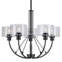 Forte Lighting Zane 5 Light 28" Wide Pillar Candle Chandelier Black