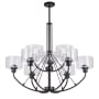 Forte Lighting Zane 9 Light 37" Wide Pillar Candle Chandelier Black