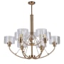 Forte Lighting Zane 9 Light 37" Wide Pillar Candle Chandelier Soft Gold