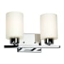 Forte Lighting 2 Light 13" Wide Bathroom Vanity Light with Satin Opal Glass Shades Chrome