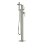 Fortis Abruzzo Floor Mounted Tub Filler with Built-In Diverter - Includes Hand Shower Brushed Nickel