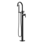 Fortis Vitrina Floor Mounted Tub Filler with Built-In Diverter - Includes Hand Shower Matte Black