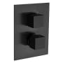 Fortis Corsini 1/2" Thermostatic Valve Trim Only with Double Knob Handle, Integrated Diverter and Volume Control - Less Rough In Matte Black