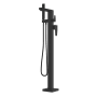 Fortis Abruzzo Floor Mounted Tub Filler with Built-In Diverter - Includes Hand Shower Matte Black