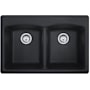 Franke Ellipse 33" x 22" Undermount Double Basin Granite Kitchen Sink Onyx