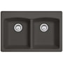 Franke Ellipse 33" x 22" Undermount Double Basin Granite Kitchen Sink Slate Grey