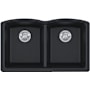 Franke Ellipse 33" x 20" Undermount Double Basin Granite Kitchen Sink Onyx
