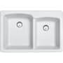 Franke Ellipse 33" Undermount 60/40 Double Basin Granite Kitchen Sink Polar White