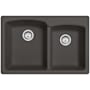 Franke Ellipse 33" Undermount 60/40 Double Basin Granite Kitchen Sink Slate Grey