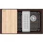Franke Maris 33" Undermount Single Basin Granite Workstation Kitchen Sink – Includes Basin Rack, Basket Strainer, Colander, and Cutting Board Mocha