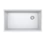 Franke Maris 33" Undermount Single Basin Granite Kitchen Sink with Offset Rear Drain Polar White