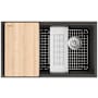 Franke Maris 33" Undermount Single Basin Granite Workstation Kitchen Sink – Includes Basin Rack, Basket Strainer, Colander, and Cutting Board Slate Grey