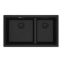 Franke Maris 31" Undermount Low Divide 60/40 Double Basin Granite Kitchen Sink Matte Black