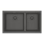 Franke Maris 31" Undermount Low Divide 60/40 Double Basin Granite Kitchen Sink Stone Grey