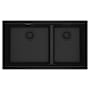 Franke Maris 33" Undermount Low Divide 60/40 Double Basin Granite Kitchen Sink Matte Black