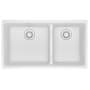 Franke Maris 33" Undermount Low Divide 60/40 Double Basin Granite Kitchen Sink Polar White