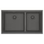 Franke Maris 33" Undermount Low Divide 60/40 Double Basin Granite Kitchen Sink Stone Grey