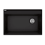 Franke Maris 33" Drop In Single Basin Granite Kitchen Sink with Offset Rear Drain Onyx