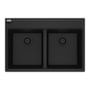 Franke Maris 31" Drop In Double Basin Granite Kitchen Sink Matte Black